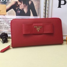 Portefeuille Prada Zip Around L0506 Rouge