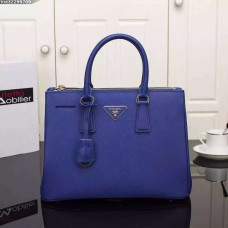 Sac Prada Galleria 2274 Cuir Saffiano 33cm Bleu