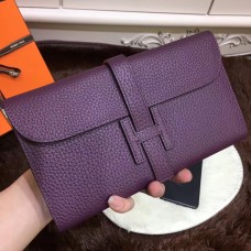 Hermes Jige Portefeuille Togo Cuir Violet