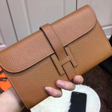 Hermes Jige Portefeuille Togo Cuir Marron