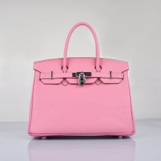 Hermes Birkin 30cm Togo Sacs à main en cuir rose cerise argent