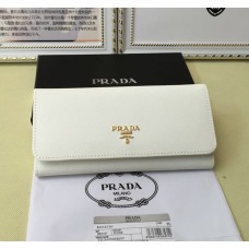 Prada 1M1132 Portefeuille Cuir Saffiano Blanc