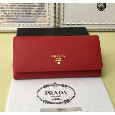 Prada 1M1132 Portefeuille Cuir Saffiano Rouge