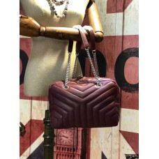 Sac à main chaîne YSL 27 cm Bordeaux