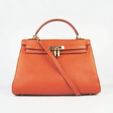 Hermes Kelly 32cm cuir Togo 6108 orange doré