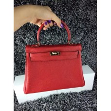 Hermes Kelly 25cm Togo Cuir Rouge Or