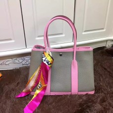 Hermes Garden Party 36cm Sac à main en cuir gris rose