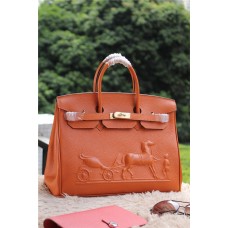Hermes Birkin Cheval Togo Cuir Orange 35cm