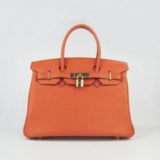 Hermes Birkin 30cm Togo en cuir Sacs à main orange or