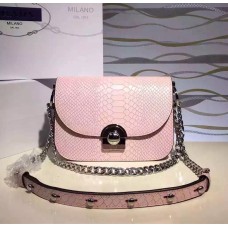 Prada Arcade Bag Cuir Serpent Rose Clair