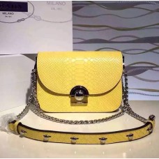 Prada Arcade Sac Serpent Cuir Jaune