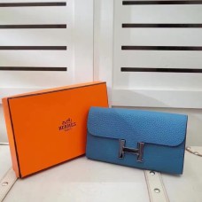 Hermes Constance Portefeuille Togo Cuir Bleu
