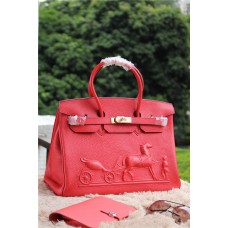 Hermes Birkin Cheval Togo Cuir Rouge 35cm