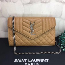 Porte-monnaie YSL Chain Crossbody 22.5cm abricot