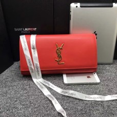Pochette YSL Saint Laurent 27cm Cuir Lisse Rouge