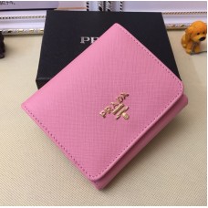 Prada 1M0176 Portefeuilles en Cuir Saffiano en Rose