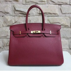 Hermes Birkin 35cm Togo en cuir Sac à main bordeaux or