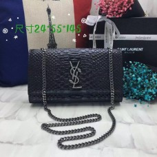 YSL Monogram Chain Bag 24cm Serpent Noir