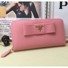 Portefeuille Prada Zip Around L0506 Rose