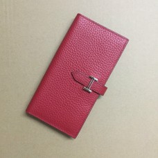 Portefeuille Hermes en cuir de veau H005 rouge