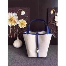 Hermes Picotin Lock Canvas Bleu Électrique