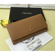 Prada 1M1132 Portefeuille Cuir Saffiano Marron