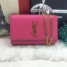 YSL Sac à Chaîne en Cuir Caviar 22cm Or Rose