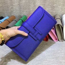 Pochette Hermes Epsom en cuir Jige 29cm bleu électrique