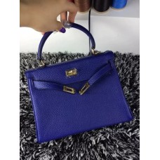 Hermes Kelly 25cm Togo Cuir Bleu Or