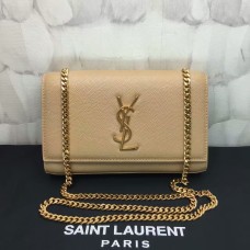 YSL Sac Chaîne Cuir Caviar 22cm Abricot Or
