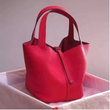 Hermes Picotin Serrure Togo Cuir Rouge