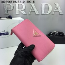 Portefeuille Prada Cuir Saffiano 0506 Rose