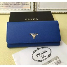 Prada 1M1132 Portefeuille Cuir Saffiano Bleu