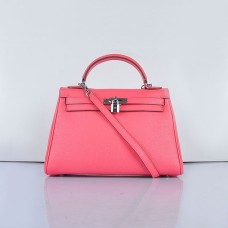Hermes Kelly 32cm Togo Sac à main en cuir 6108 Lip Pink Silver
