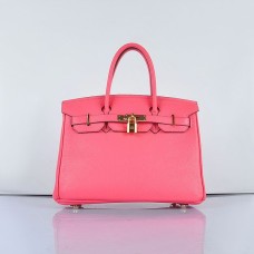 Hermes Birkin 30cm Togo en cuir Sacs à main Lip Rose Doré