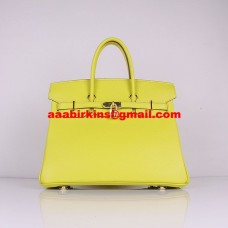 Hermes Birkin 30cm Togo Sacs à main en cuir jaune citron doré