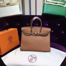 Hermes Birkin 30cm Togo Sacs à main en cuir Light Coffee Gold