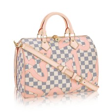 Louis Vuitton N41052 Speedy Bandouliere 30 Tote Bag Damier Azur Toile