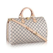 Louis Vuitton N41372 Speedy Bandouliere 35 Tote Bag Damier Azur Toile
