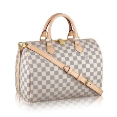 Louis Vuitton N41373 Speedy Bandouliere 30 Tote Bag Damier Azur Toile