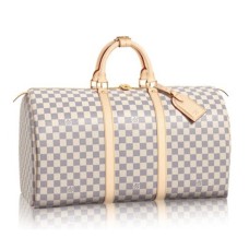 Louis Vuitton N41430 Keepall 50 Duffel Bag Damier Azur Toile