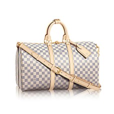 Louis Vuitton N48223 Keepall Bandouliere 45 Duffel Bag Damier Azur Toile